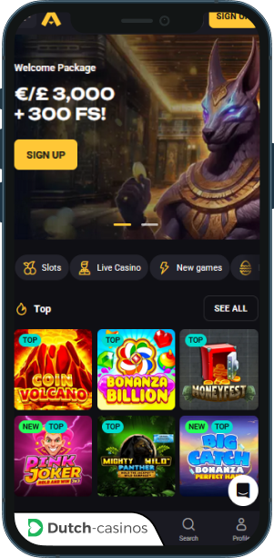 AmonBet Casino mobiele app