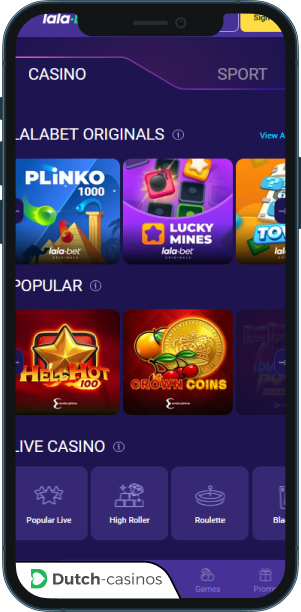 LalaBet Casino mobiele app