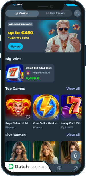 GigaSpinz Casino mobiele app