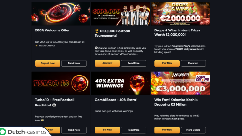 Instant Casino bonus code