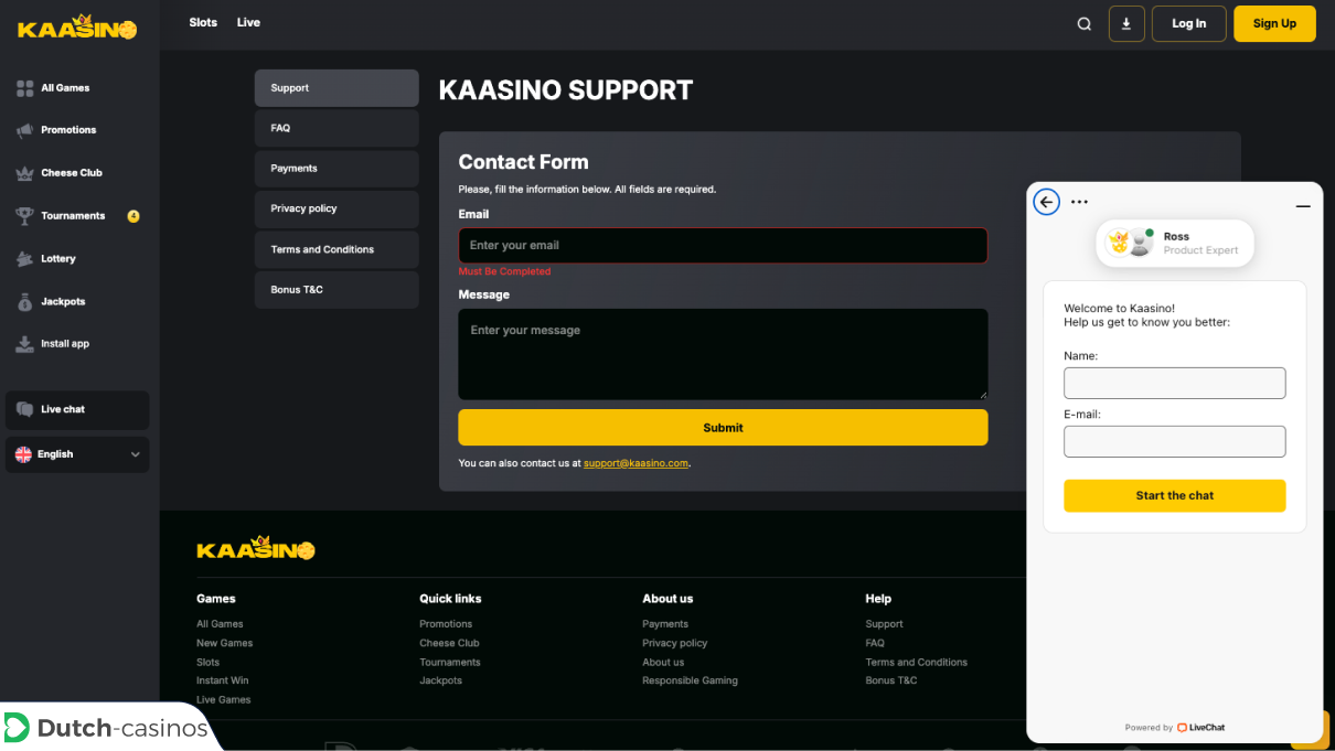 Kaasino Casino klantenservice