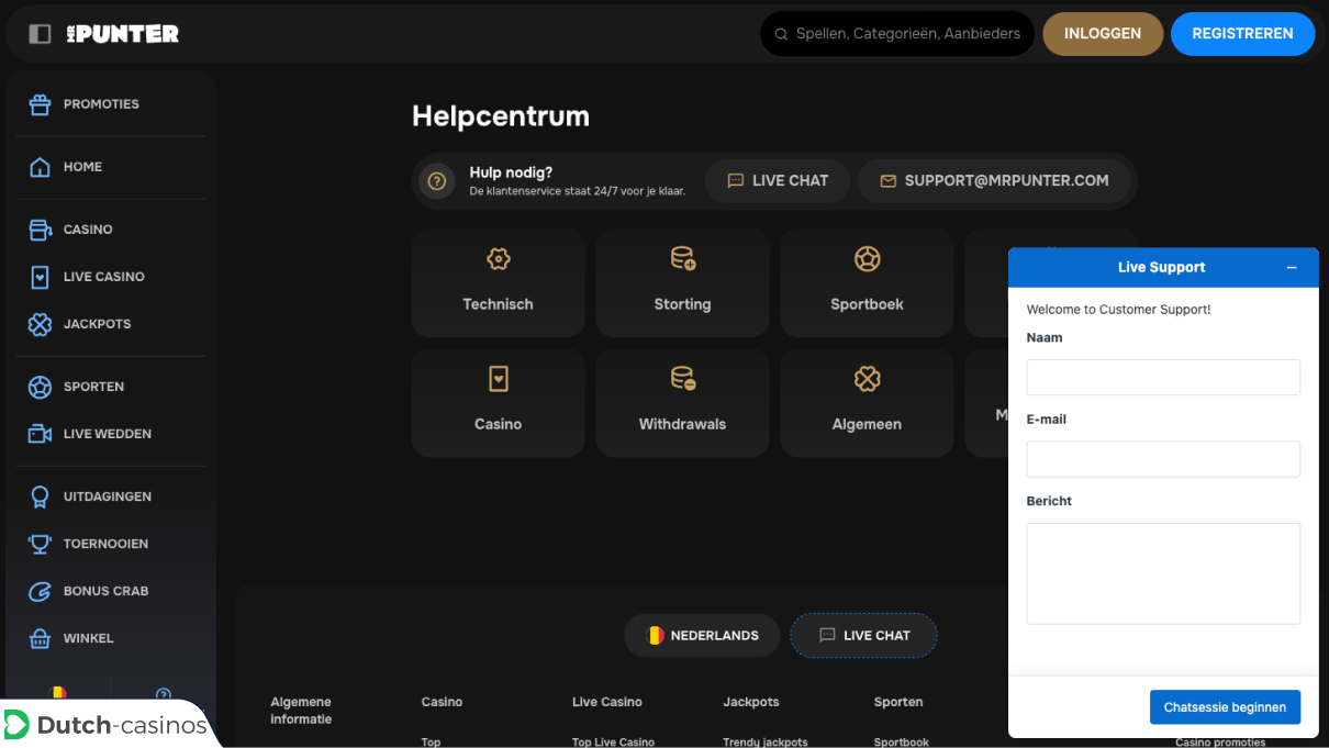 MrPunter Casino klantenservice