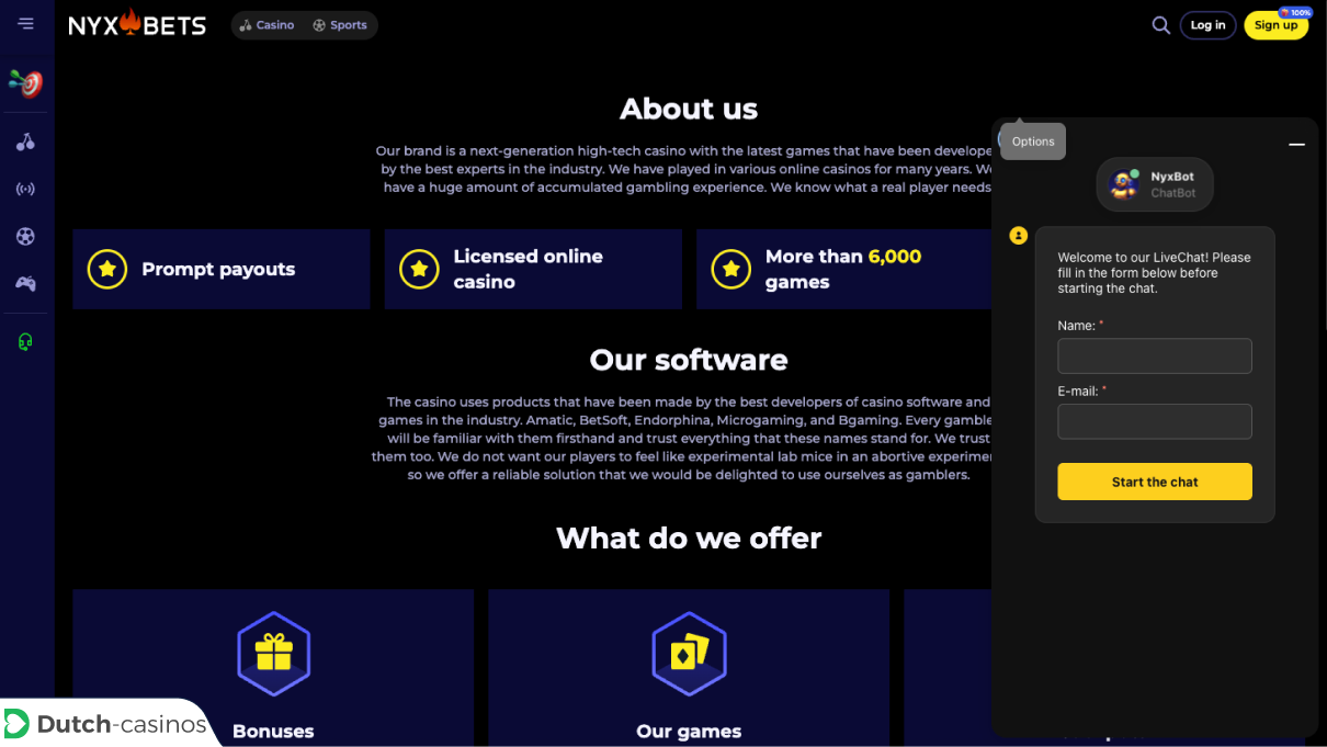 NyxBets Casino klantenservice