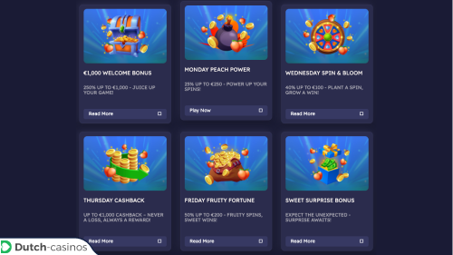 Peaches Casino bonus code