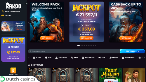 Rakoo Casino kort overzicht