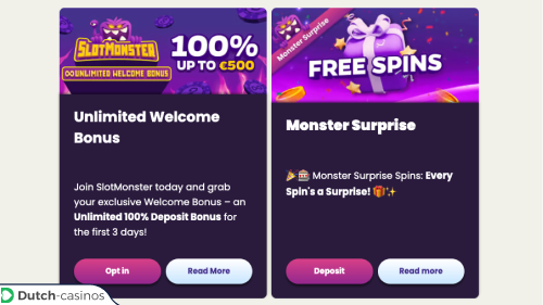 SlotMonster Casino bonus code