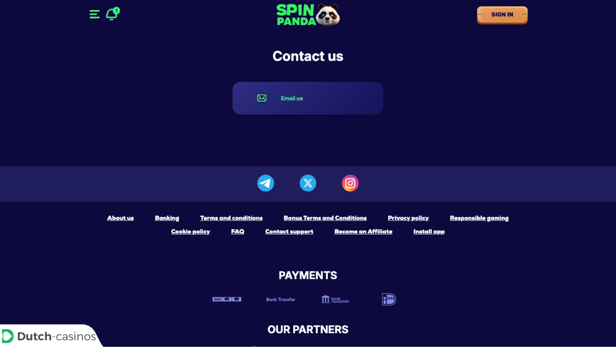 Spin Panda Casino klantenservice