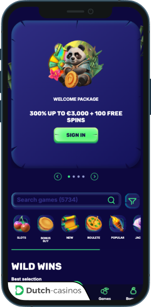 Spin Panda Casino mobiele app