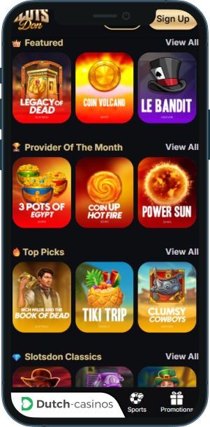 Slots Don mobiele app