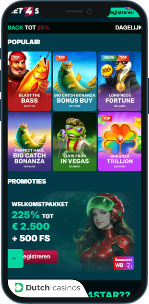 Bet4star mobiele app