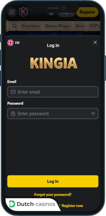 Kingia inloggen