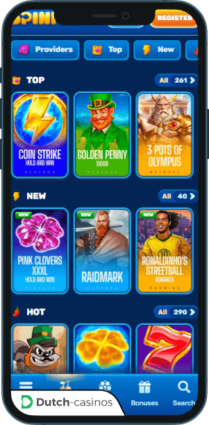 Spinfin mobiele app